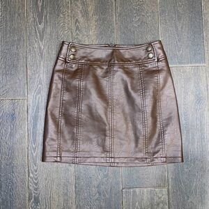 Free people brown leather skirt